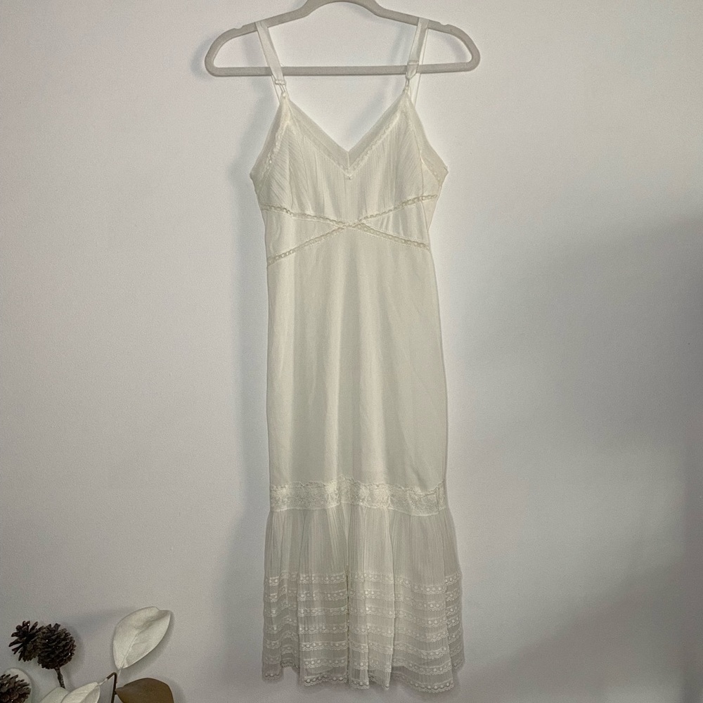 White Vintage Cottagecore Nightgown Dress